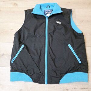 Vtg Black Blue Womens Woolrich Sleeveless Zip Up Fleece Lined Vest Sz Med